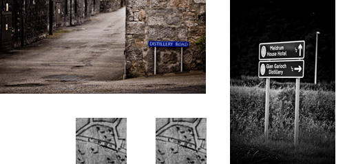 Images of signboard and a road