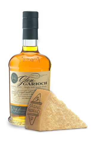 Bottle of Glen Garioch 12 Years Old and Parmigiano - Reggiano Cheese