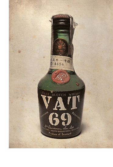 Image of bottle with VAT 69 written on it