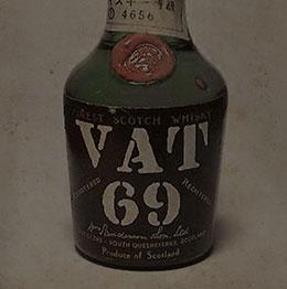 Image of bottle with VAT 69 written on it